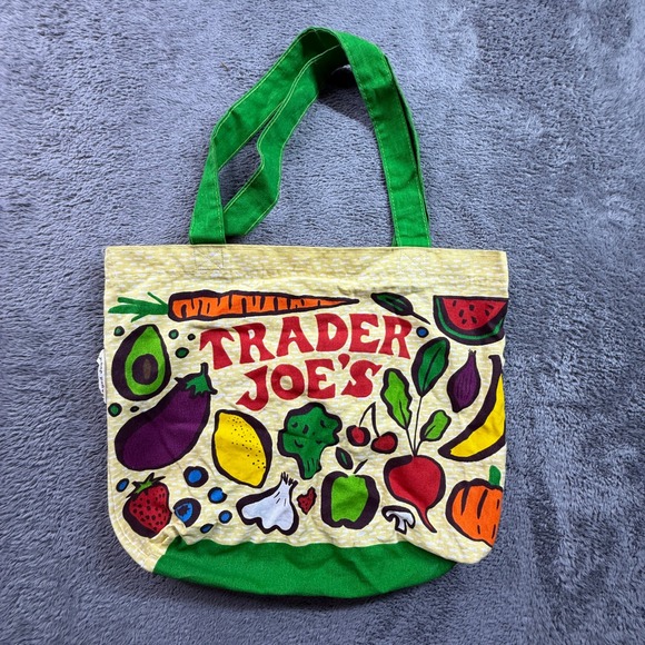 Trader Joe'S Handbags - Trader Joe's Tote Bag Unisex OS Yellow Excellent Vintage Produce Canvas USA Made